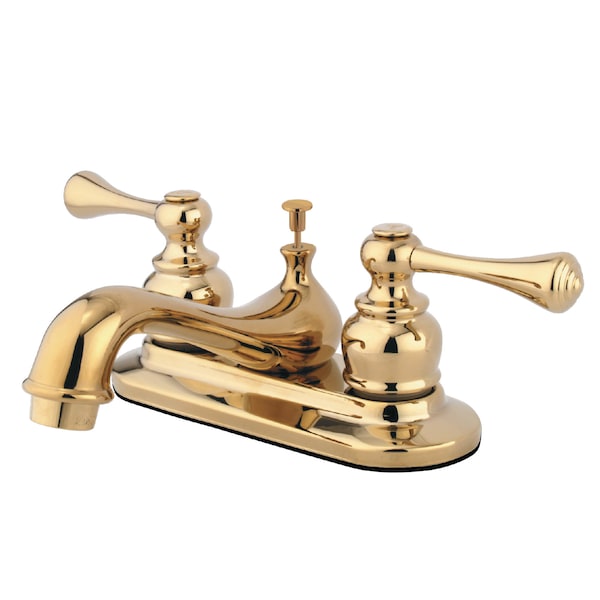 4" Centerset Bathroom Faucet, Polished Brass